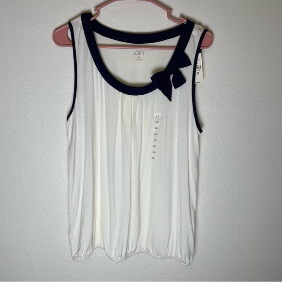 Ann Taylor Loft Bow Detail Sleeveless Tank Top - Picture 1 of 7
